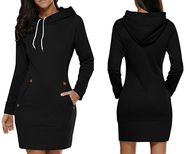 *HOT* $32 Women's Long Sleeve Cotton Hoodie Dress + FREE Shipping ...